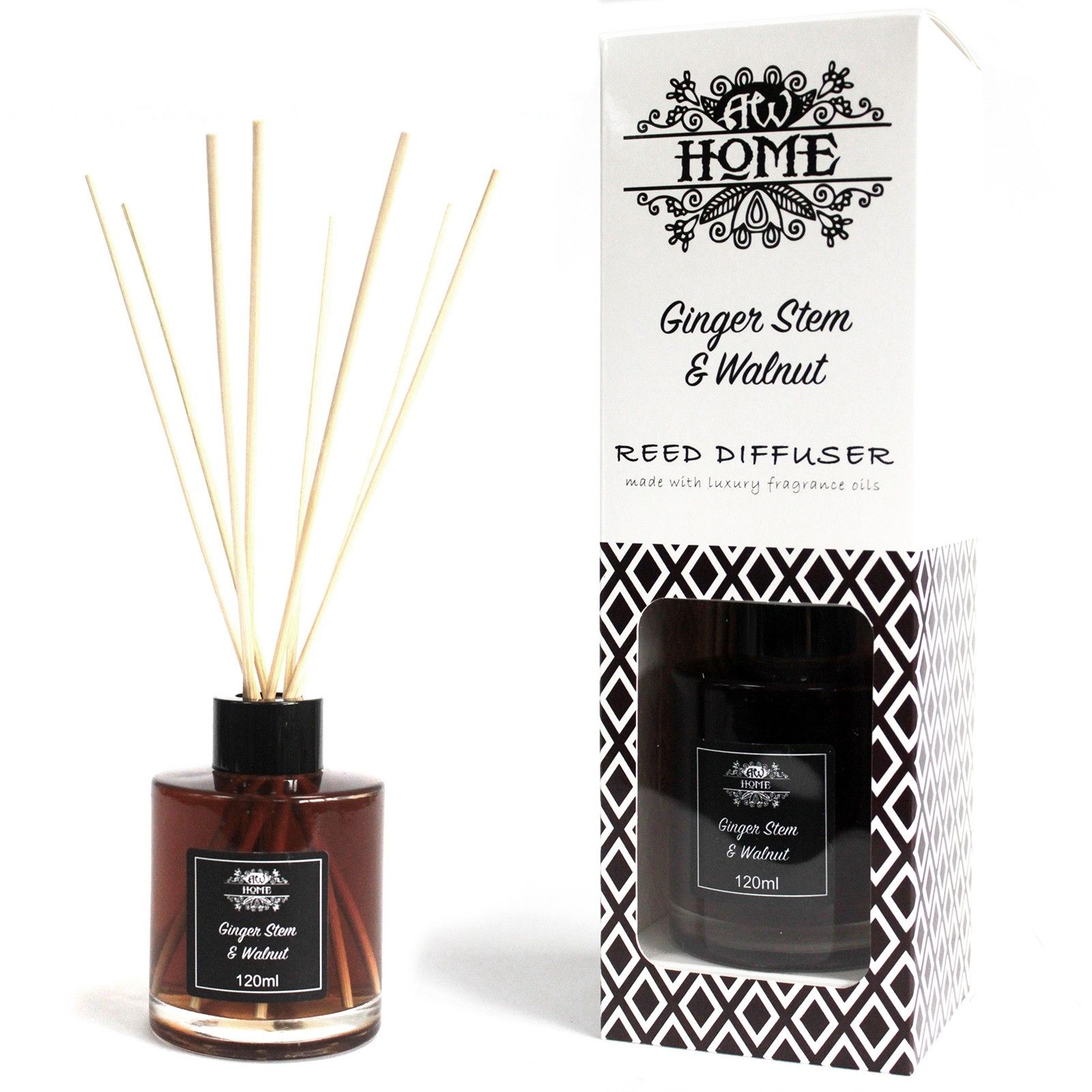 KDMD 120ml Reed Diffuser - Ginger Stem & Walnut image 1