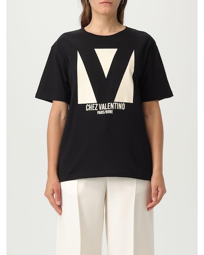 Valentino Graphic Tee Short Sleeves Wo - Black T-Shirts