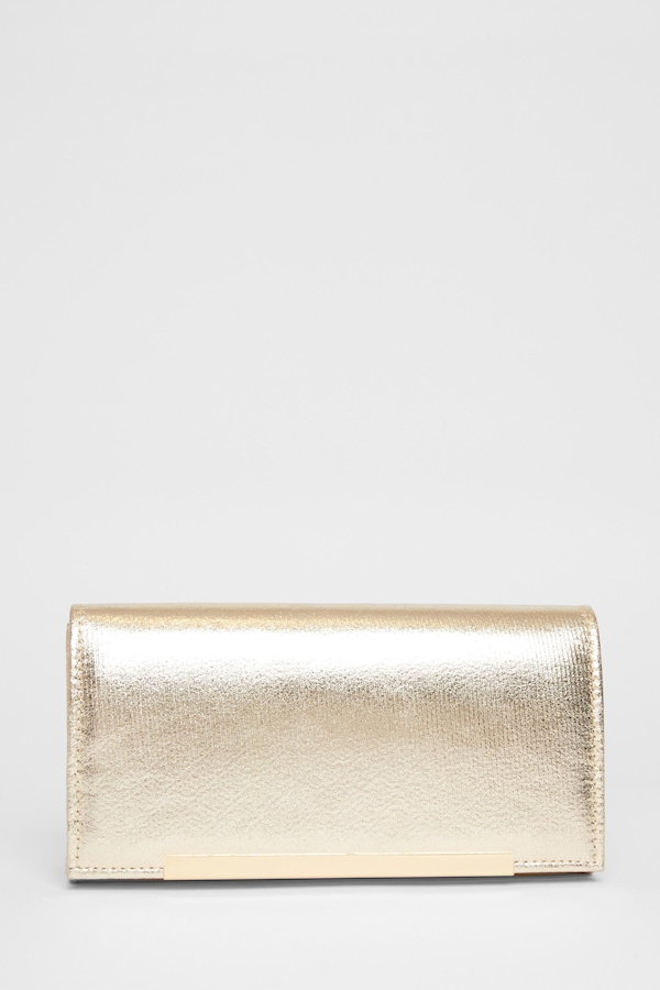 Quiz Gold Long Clutch Bag