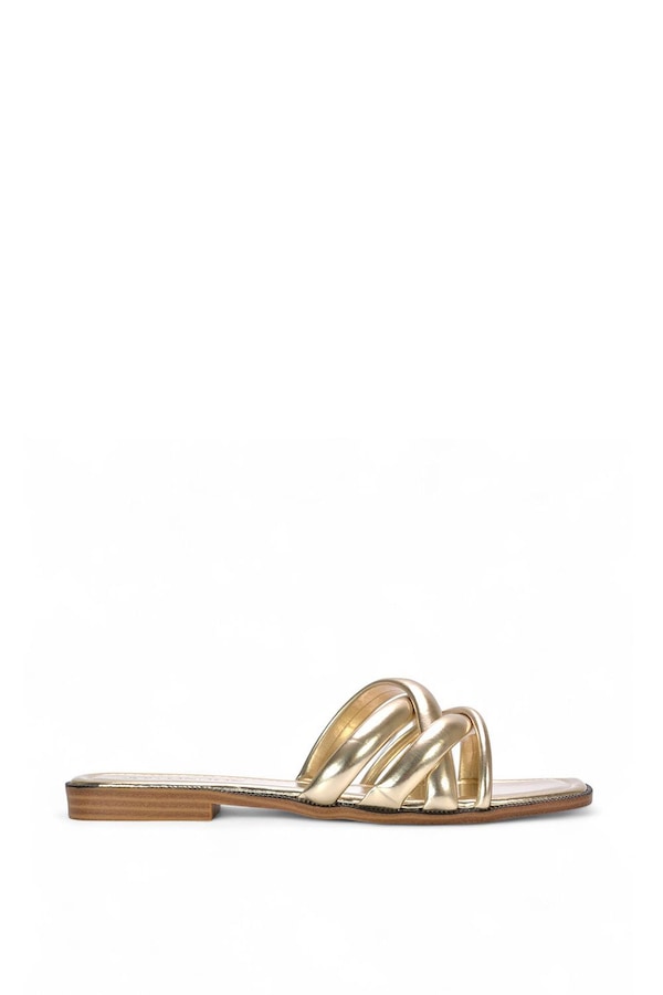XY London 'Fiona' Strappy Flat Open Toe  Sandal Mule Sliders