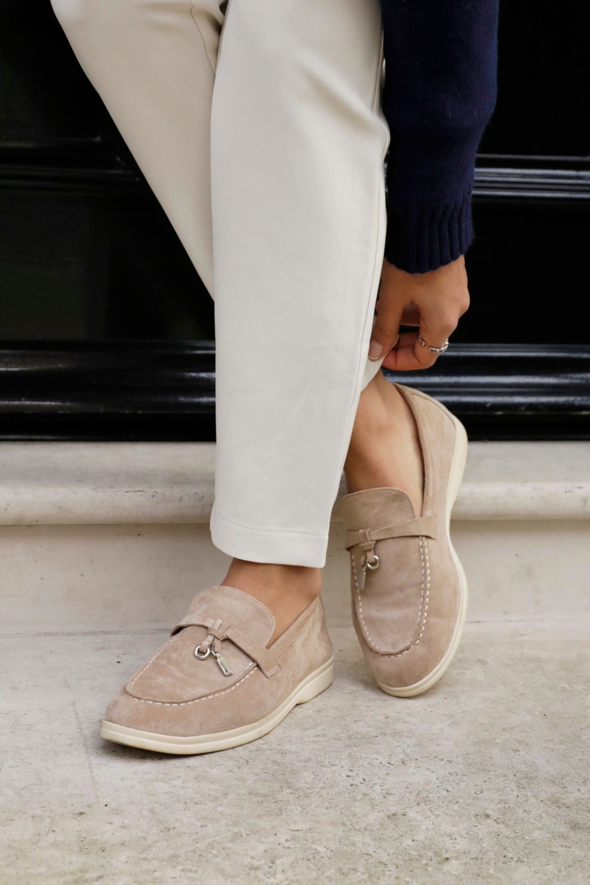 Linzi Alette Mocha Faux Suede Slip On Loafers image 2