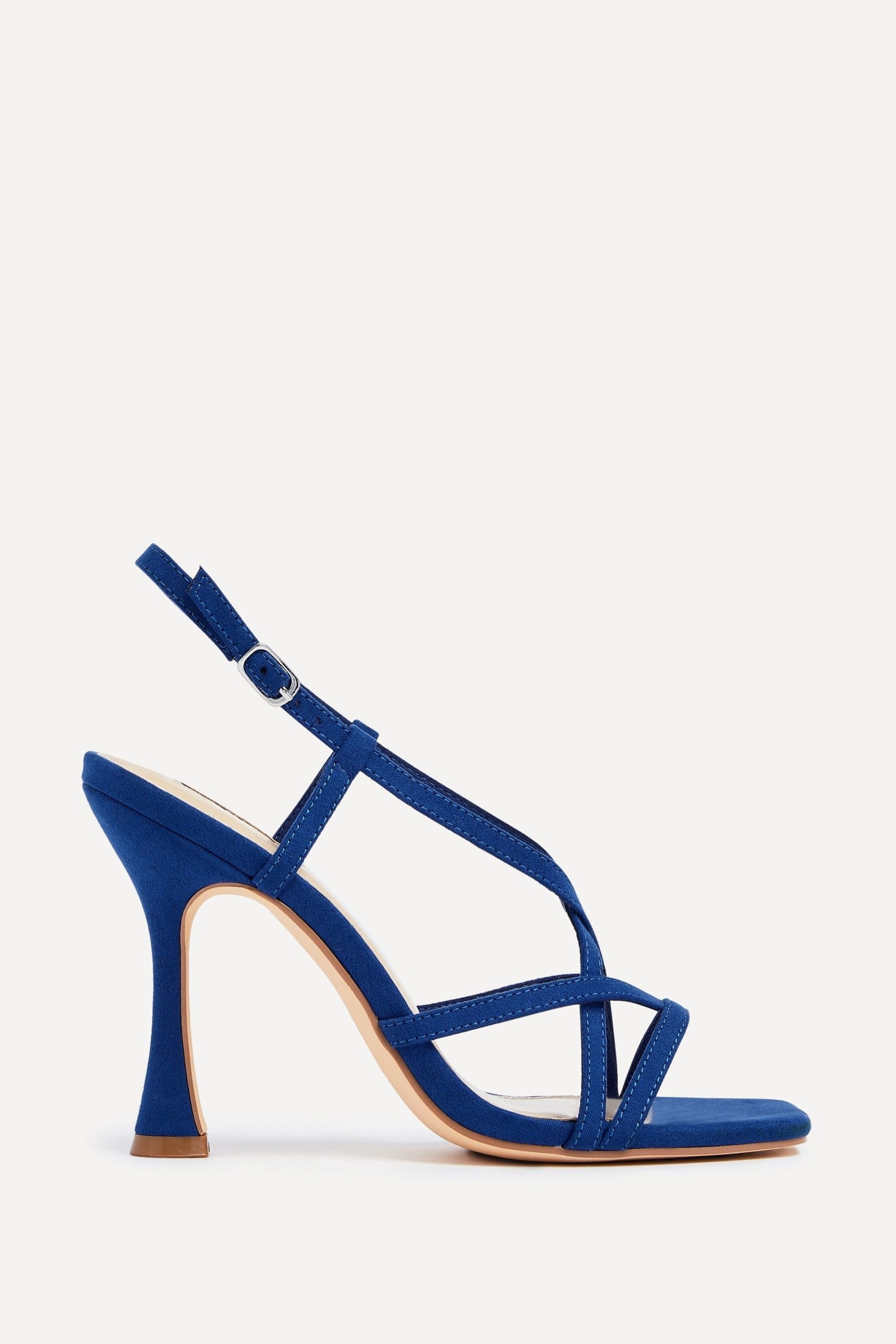 Linzi Sabrina Cobalt Blue Suede Square Toe High Heel image 1