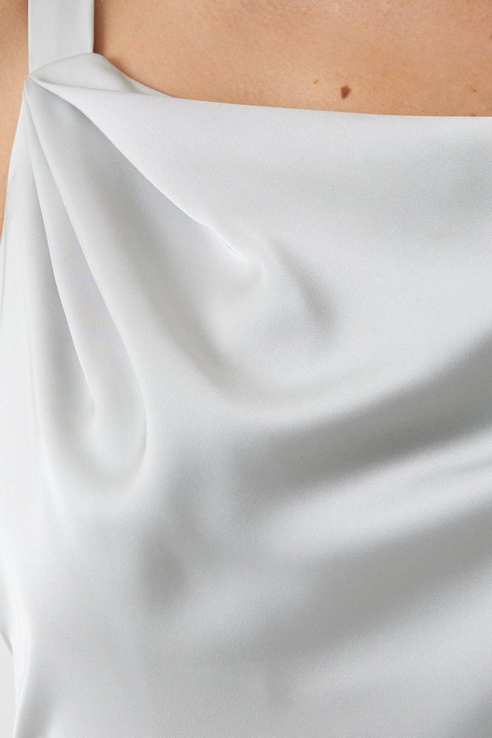 Coast Wrap Back Cami Satin Bridesmaid Dress Sage image 5