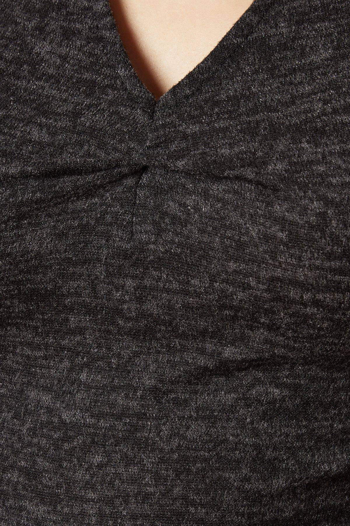 Dorothy Perkins Brushed Soft Touch Ruched Front Mini Dress Charcoal image 5