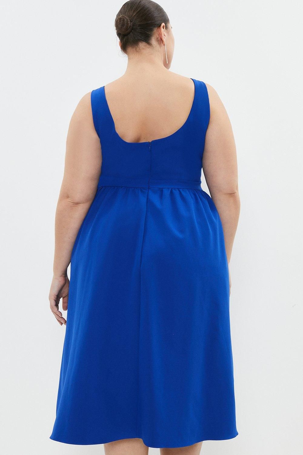 Coast Plus Size Premium Panelled Bodice Midi Dress Cobalt image 3