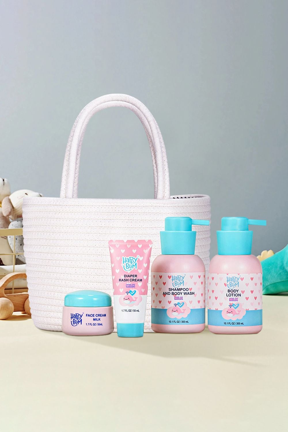 Living and Home 4Pcs Baby Bath Set Baby Wash Gift Set Included Body Wash and Shampoo image 1