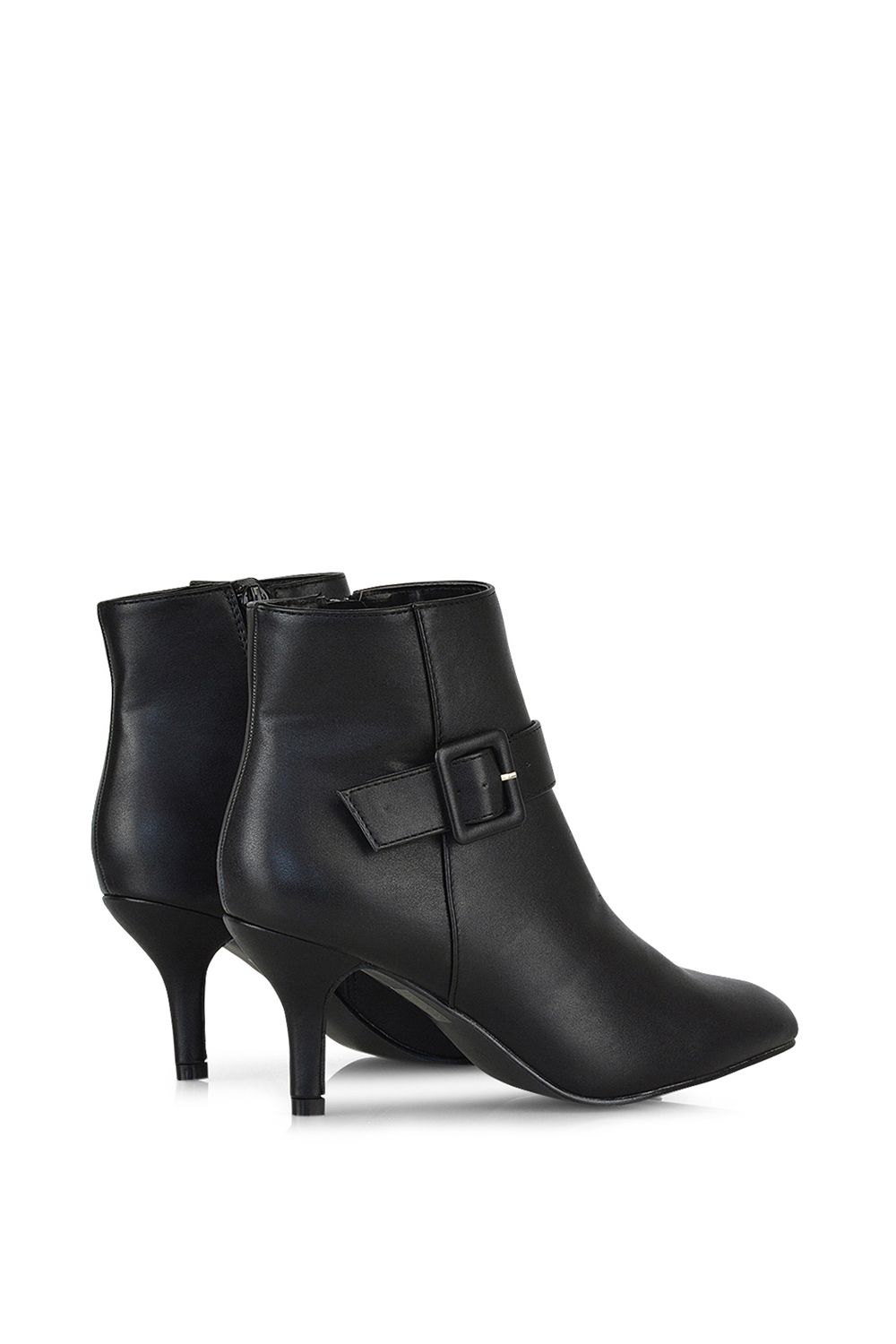 XY London 'Lara' Buckle Detail Pointed Toe Low Stiletto Heel Ankle Boots image 3