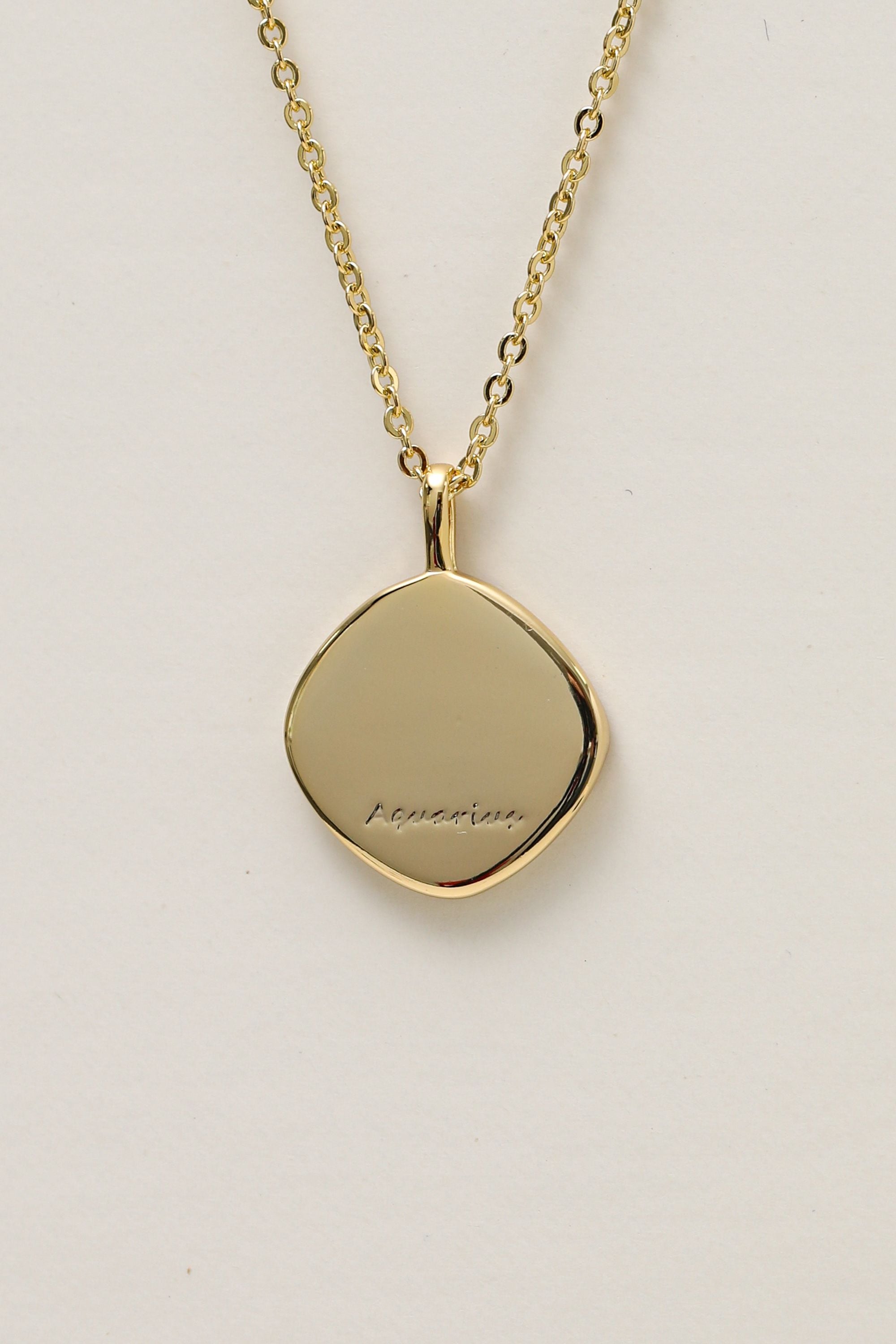 Jon Richard Gold Plated Molten Horoscope Pendant - Aquarius image 3