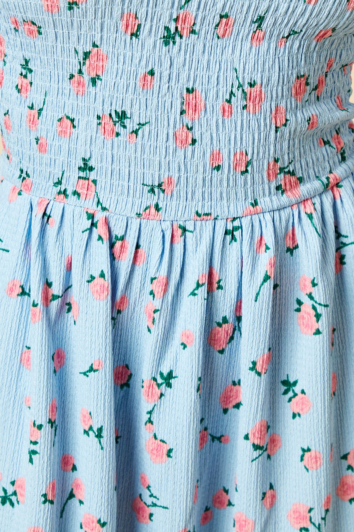 Dorothy Perkins Petite Blue Floral Shirred Bodice Halterneck Jersey Midi Dress Blue image 5