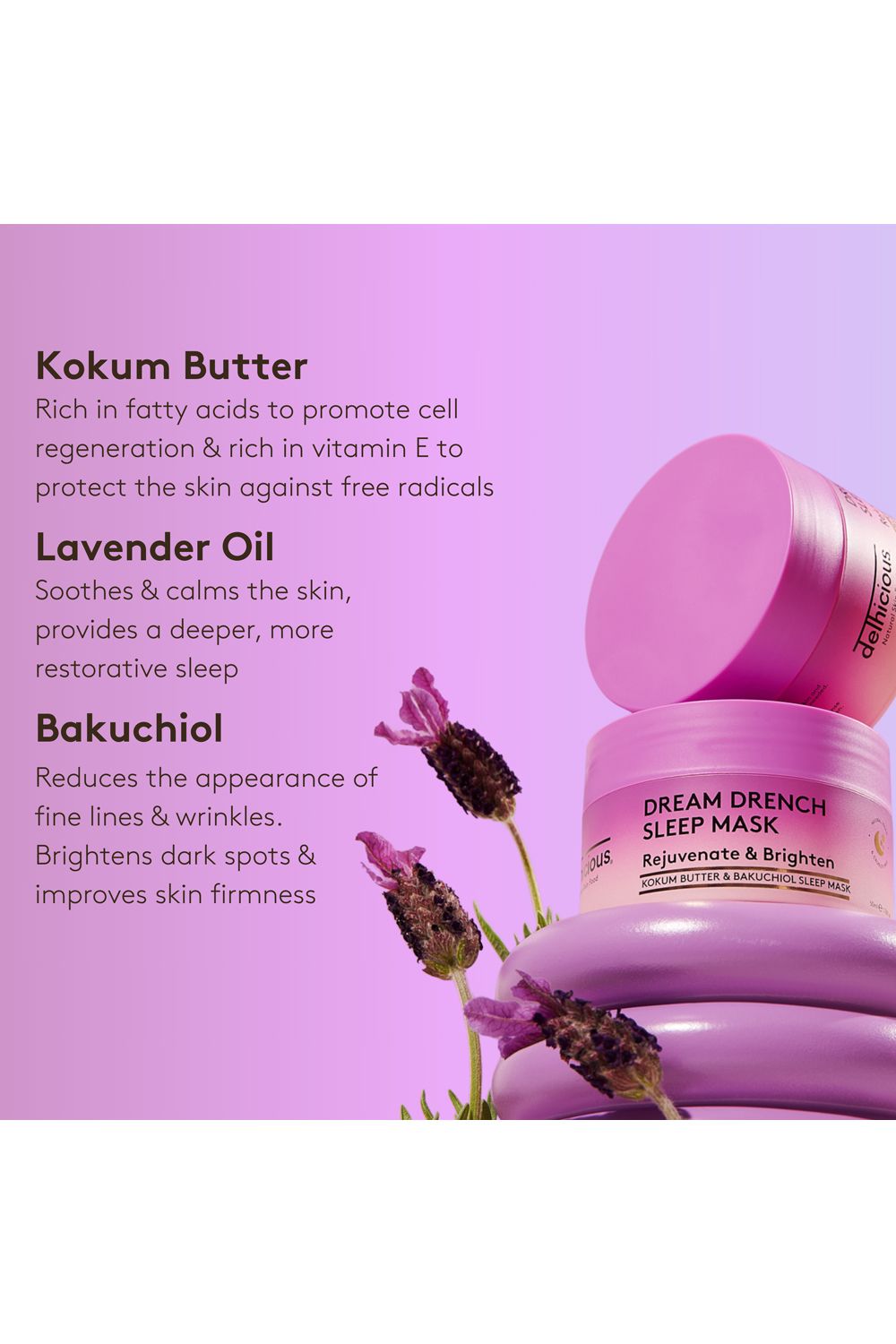 Delhicious Dream Drench Sleep Mask 50ml Multi image 3