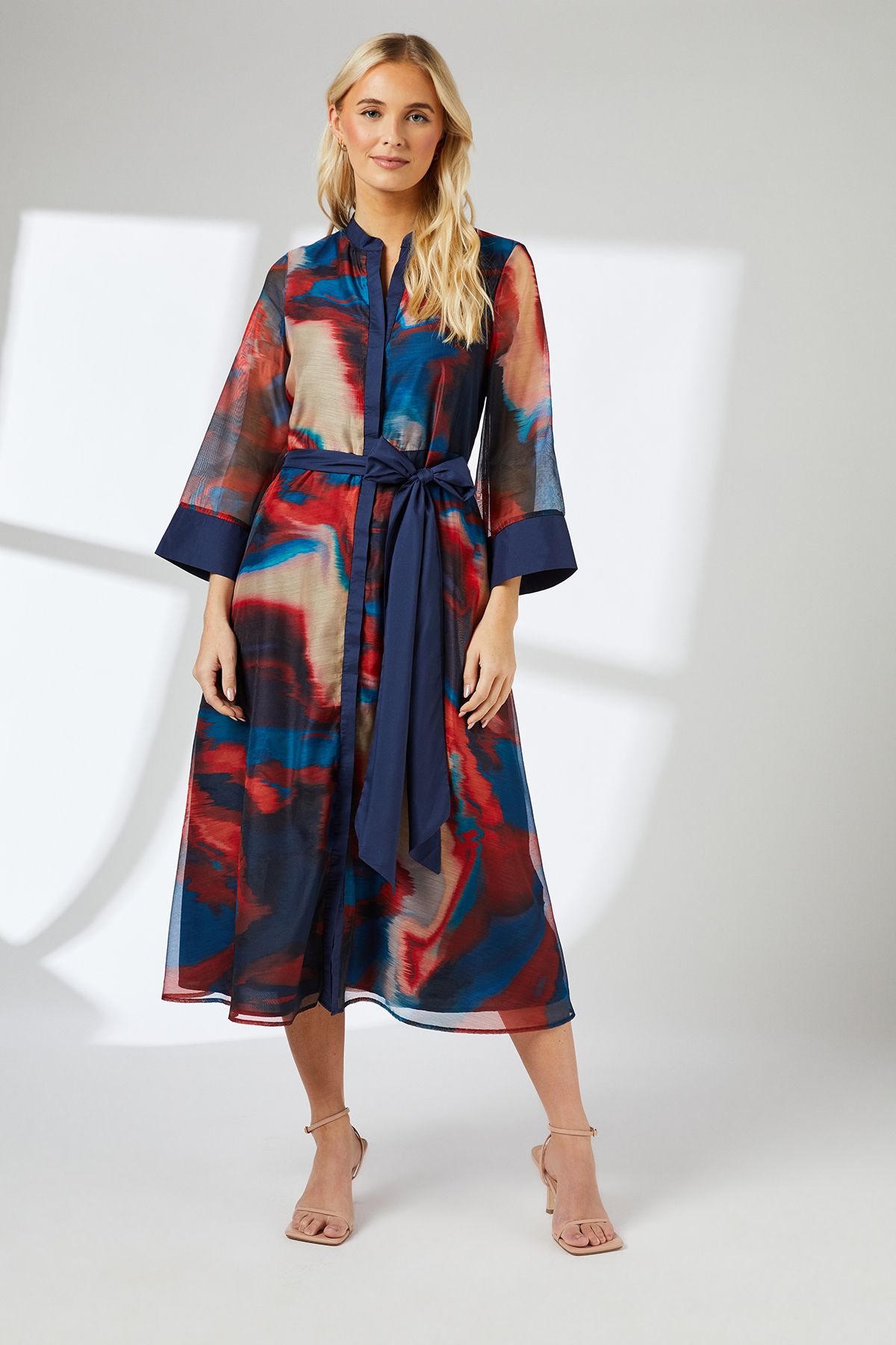 Wallis Principles Geo Organza Contrast Shirt Dress Multi