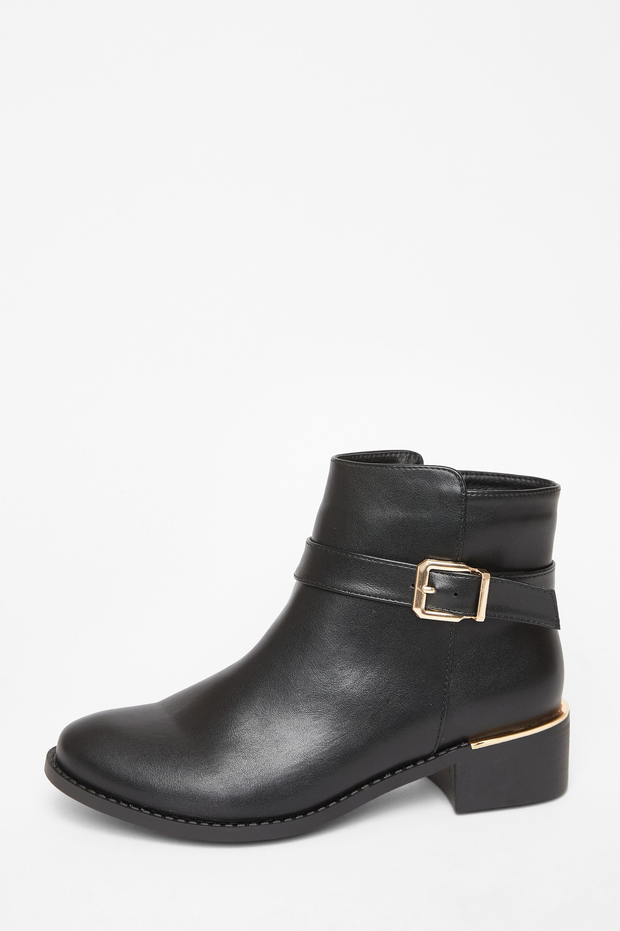 Quiz Black Wide Fit Buckle Chelsea Boots image 3