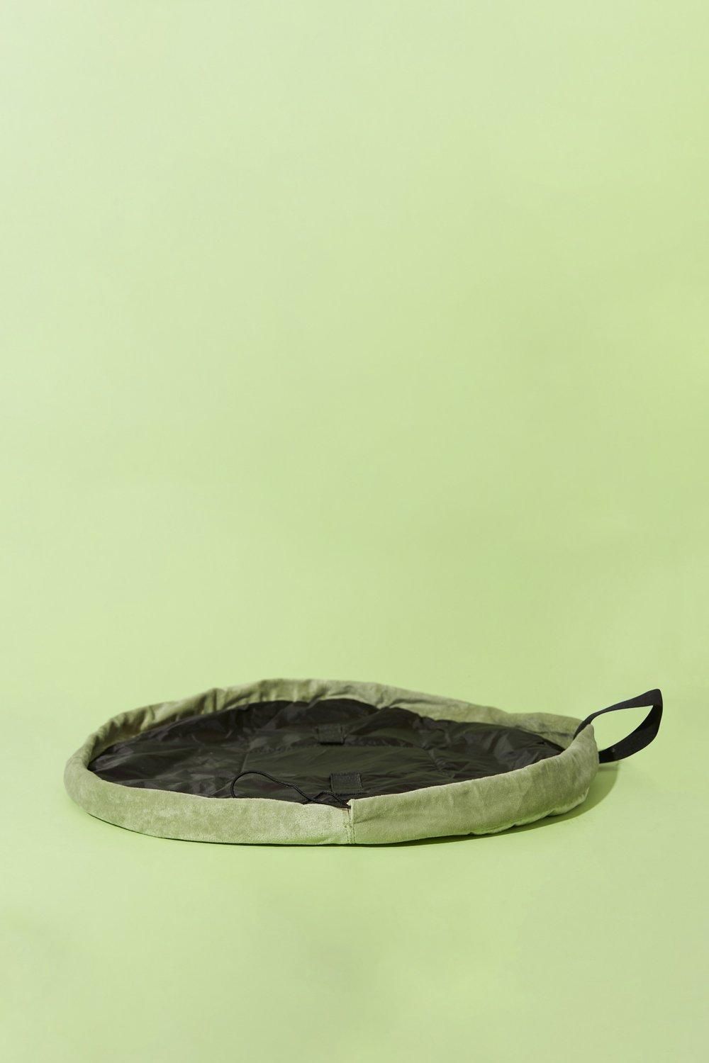 The Flat Lay Co Sage Velvet Open Flat Makeup Bag Sage image 4