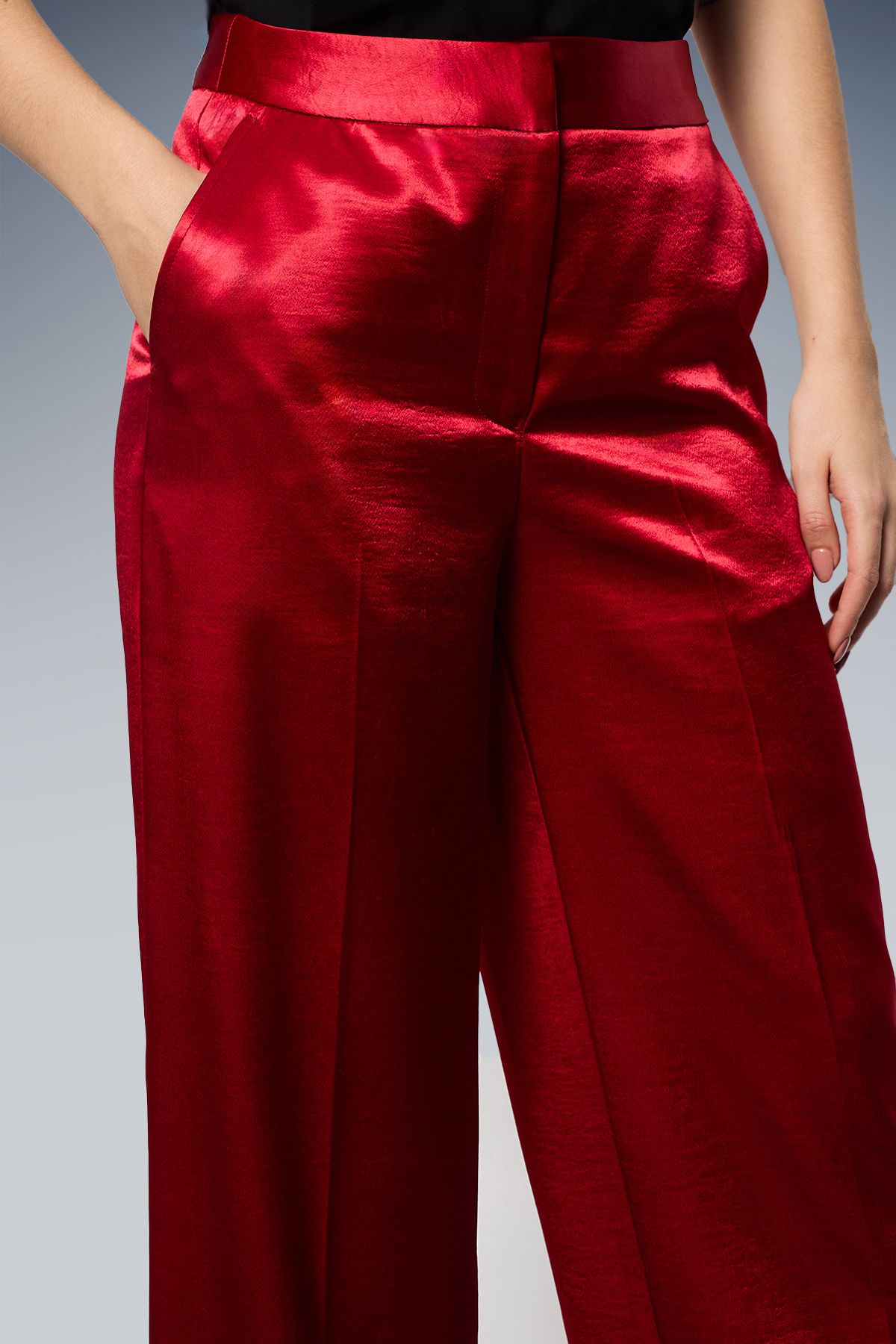 Dorothy Perkins Satin Wide Leg Trousers Red image 4