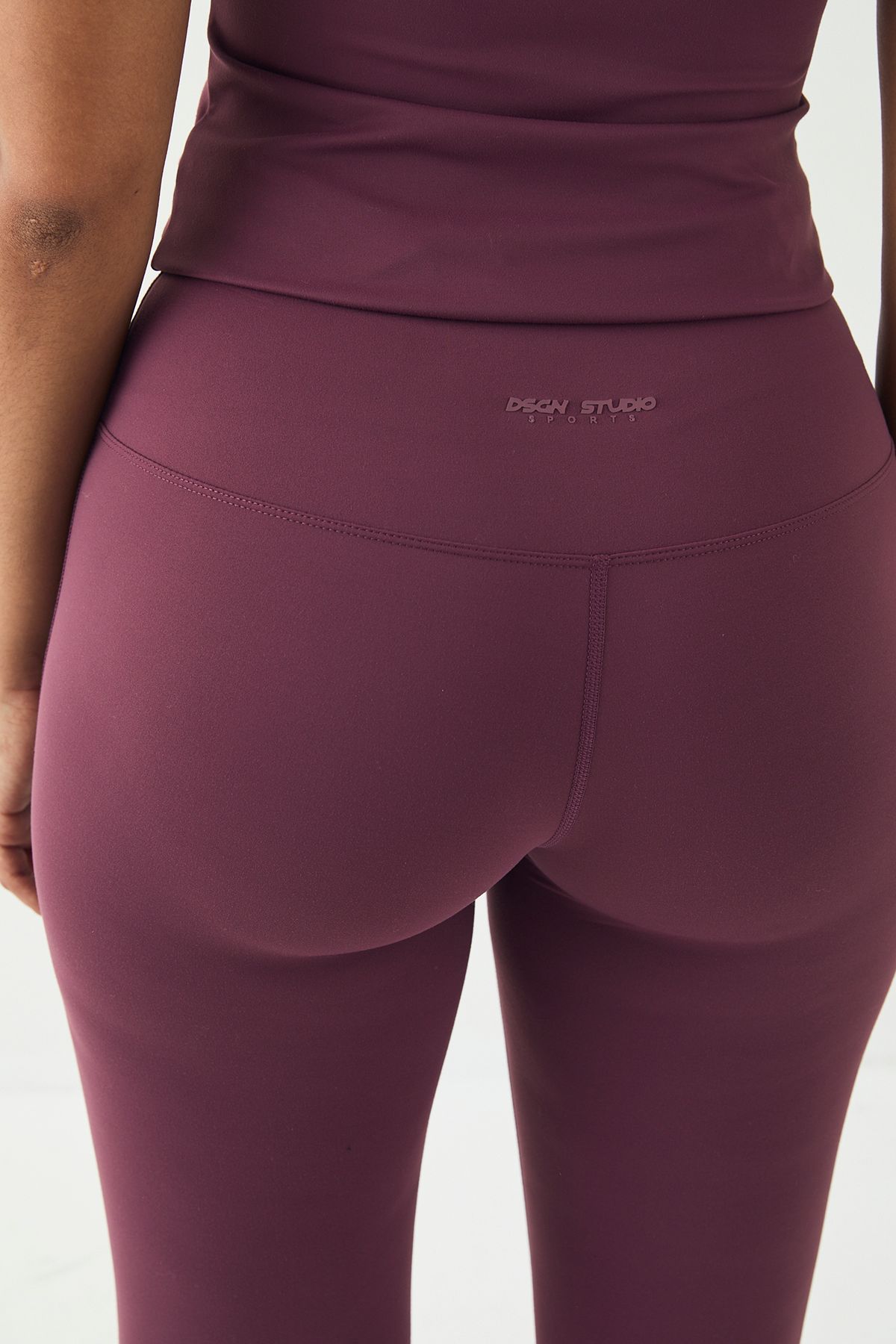 DSGN Studio DSGN Studio Petite High Waist Ultra Sculpt Yoga Flared Legging Plum image 2
