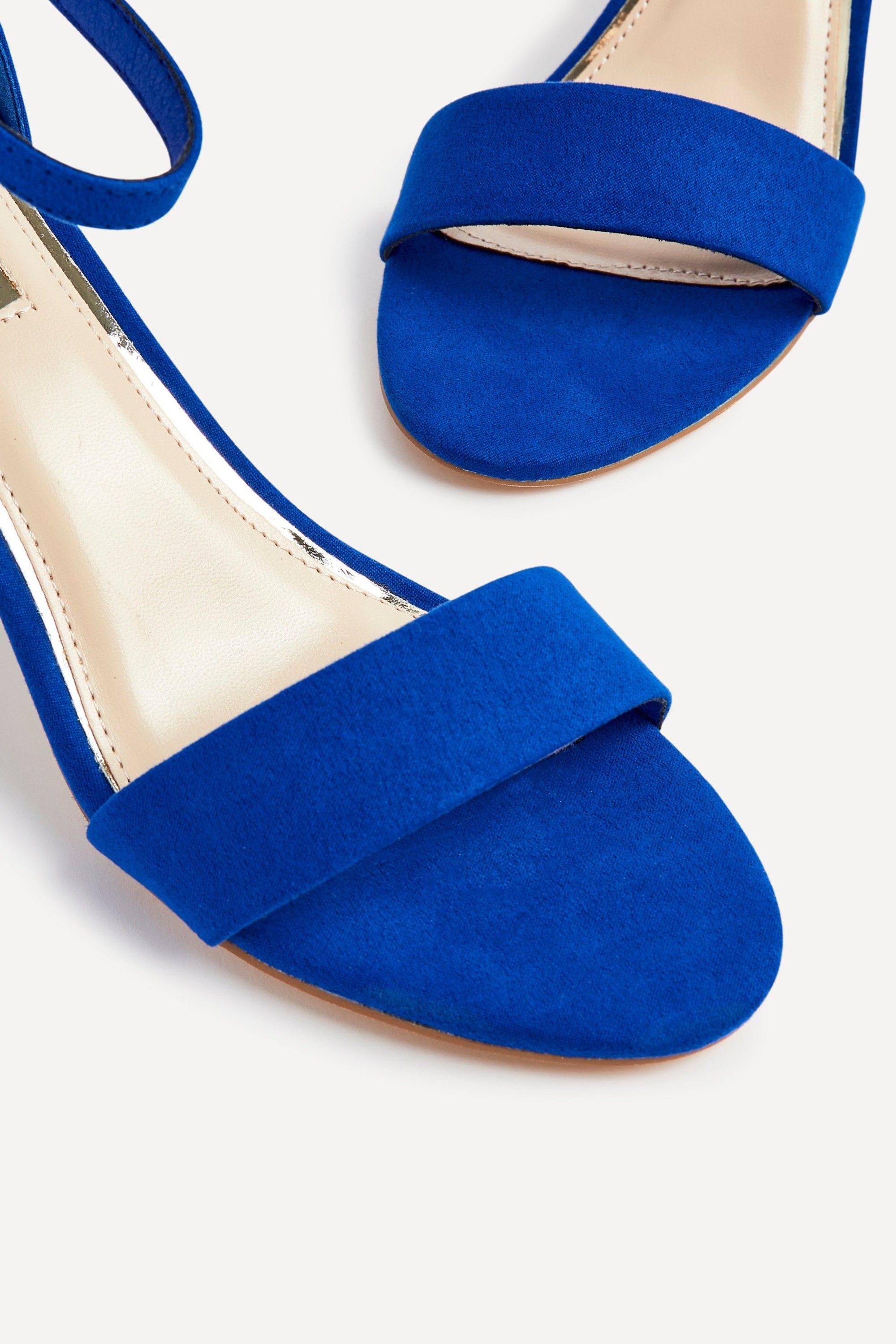 Linzi Frankie Cobalt Blue Faux Suede Barely There Closed Back Block Heeled Sandal image 5