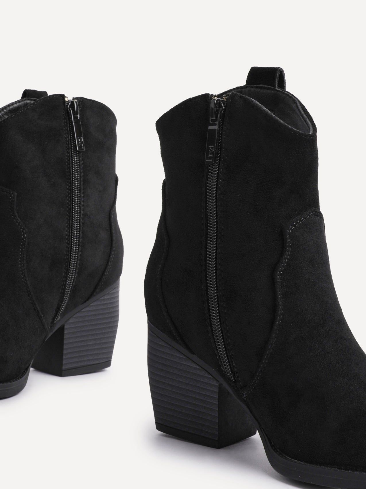 Linzi Jessie Black Faux Suede Western Ankle Boot image 4