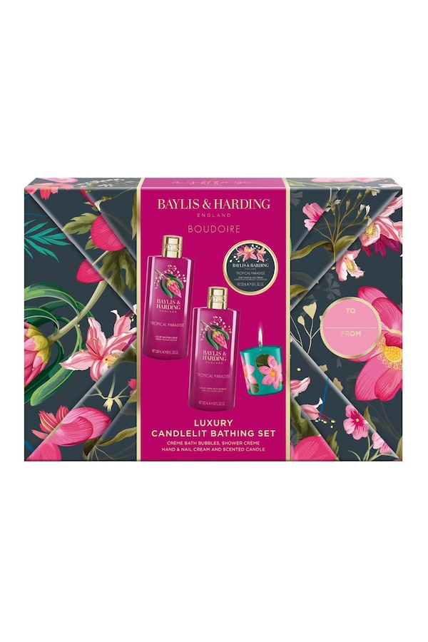 Baylis & Harding Boudoire Gift Wrapped Candlelit Gift Set Multi