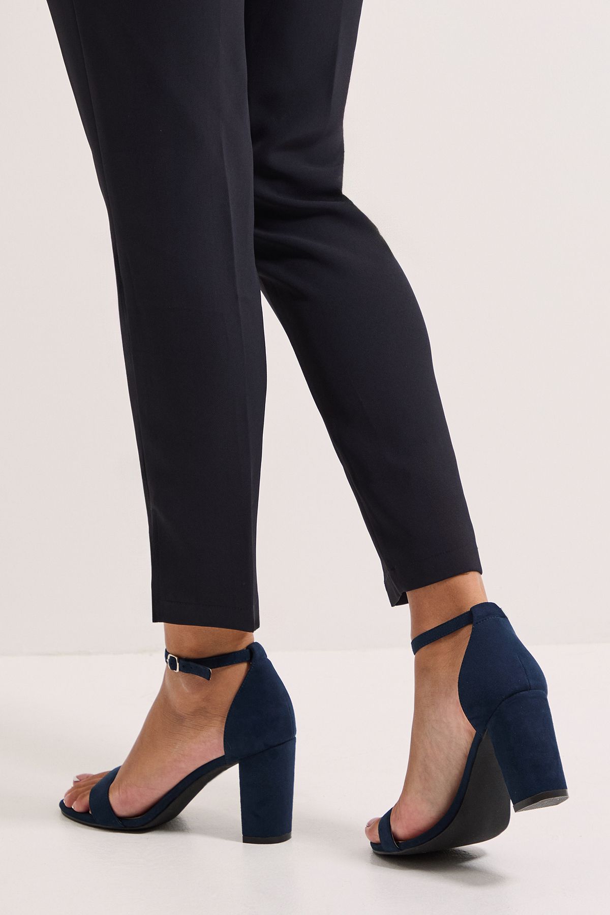 Dorothy Perkins Wide Fit Spark High Block Heel Sandals Navy image 4