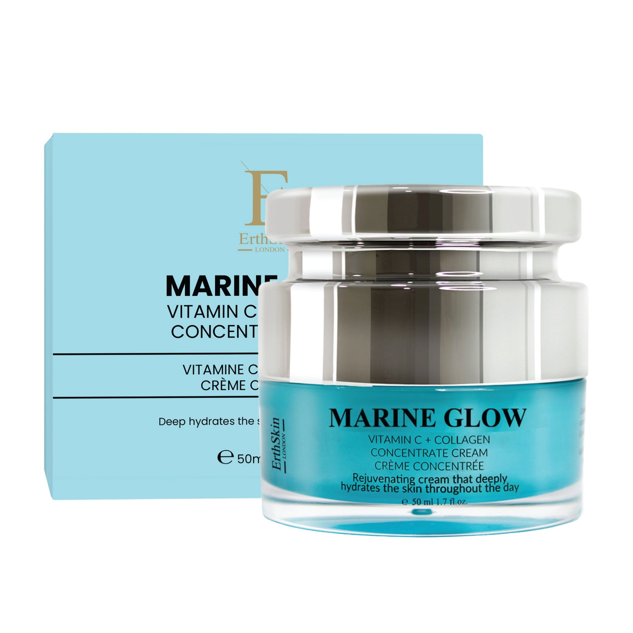 Erth Skin London Marine Glow Set: Vitamin C Serum 30ml + Marine Collagen Cream 50ml image 2