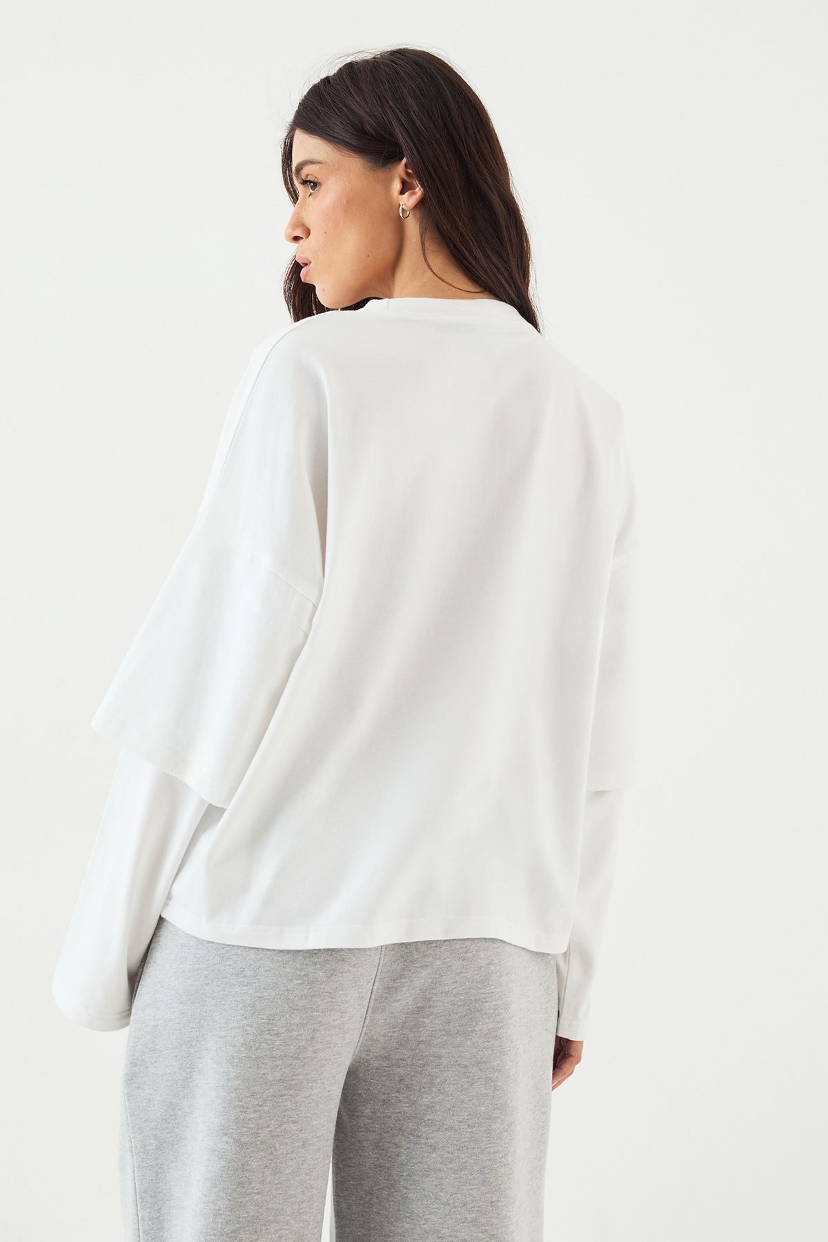 DSGN Studio DSGN Studio Faux Layer Sleeve T-Shirt White image 2