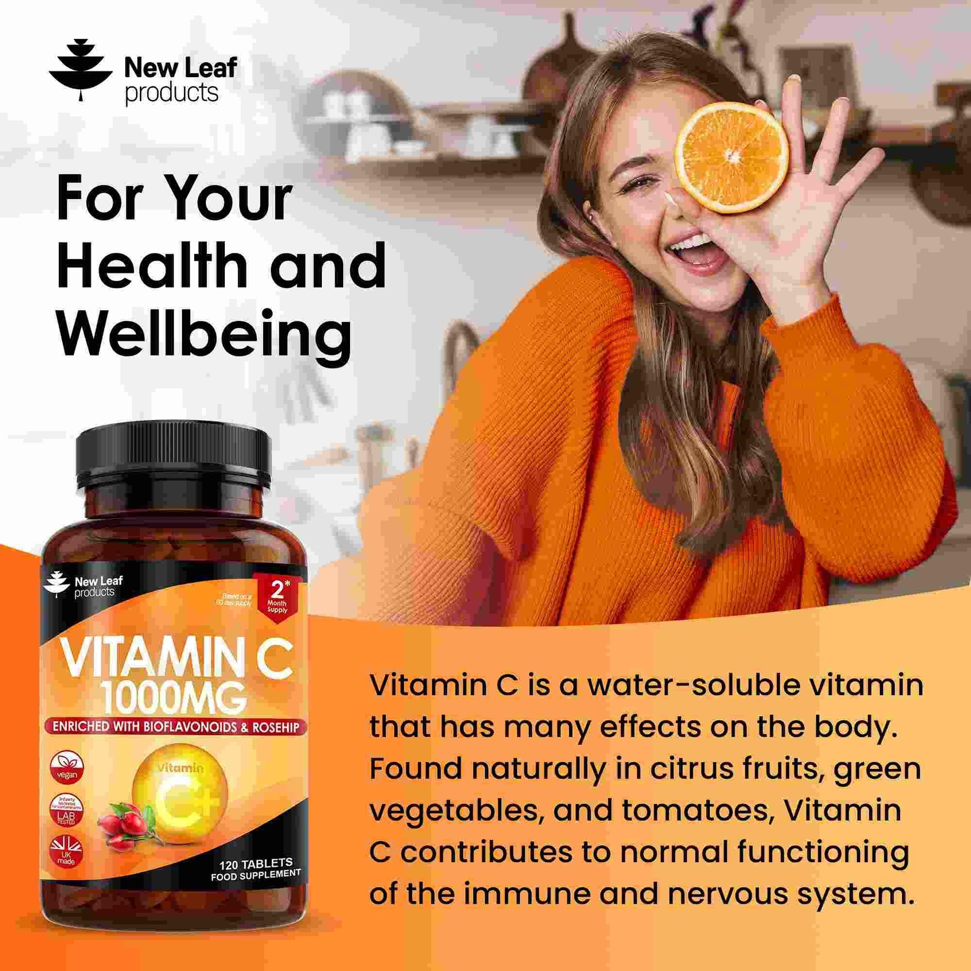 New leaf health New Leaf Vitamin C Tablets 1000mg +Rosehip Bioflavonoids 120 image 3
