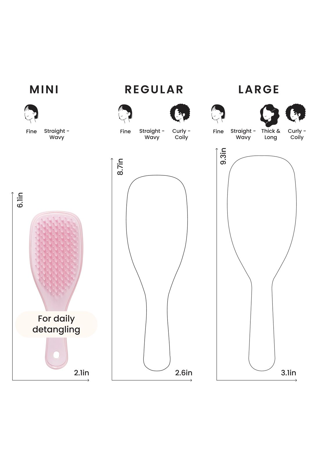 Tangle Teezer The Ultimate Detangler Mini (straight to curly) Millennial Pink image 9