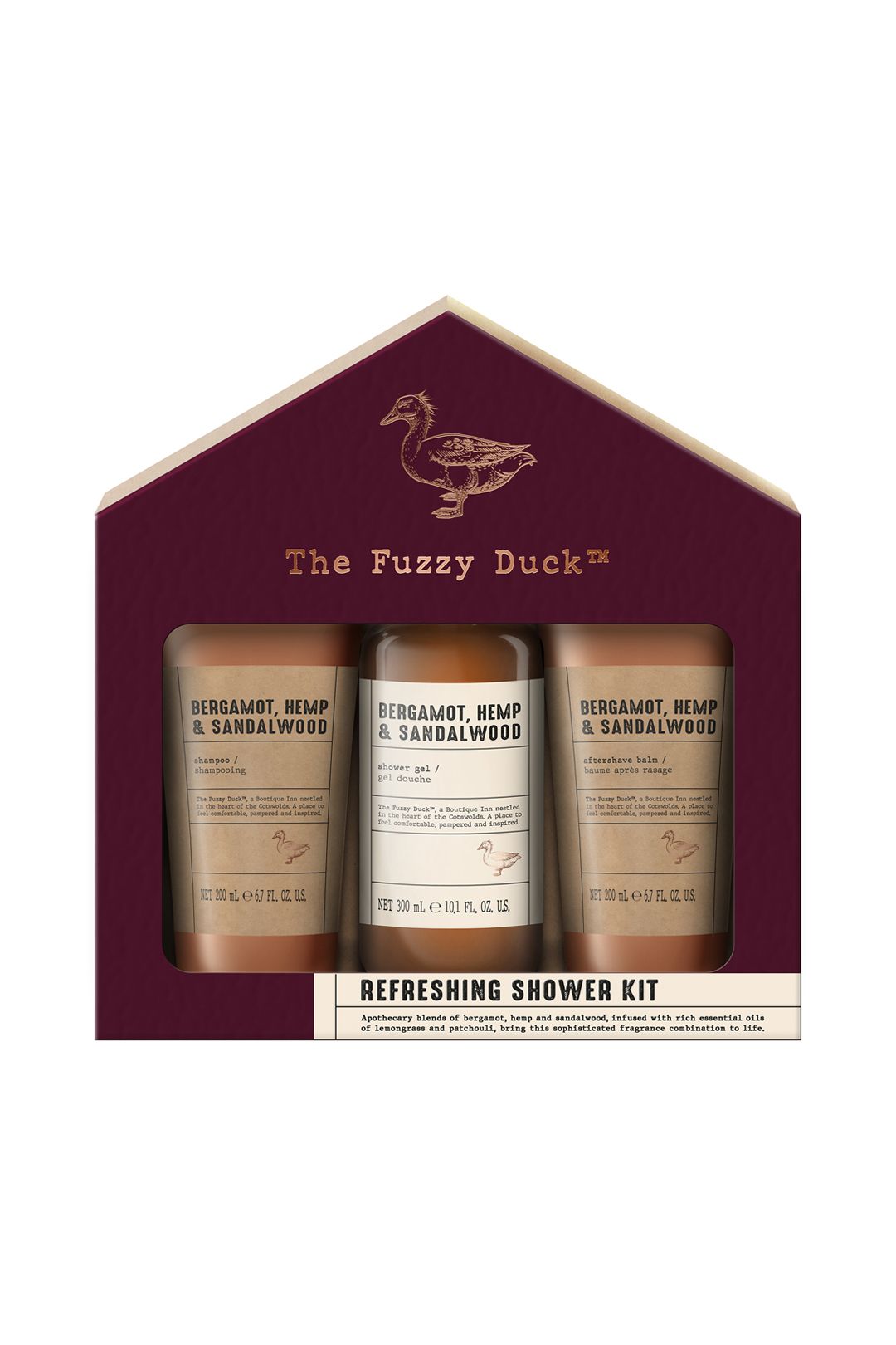 Baylis & Harding The Fuzzy Duck Bergamot, Hemp & Sandalwood Men's Refreshing Shower Kit Gift Set Multi image 1