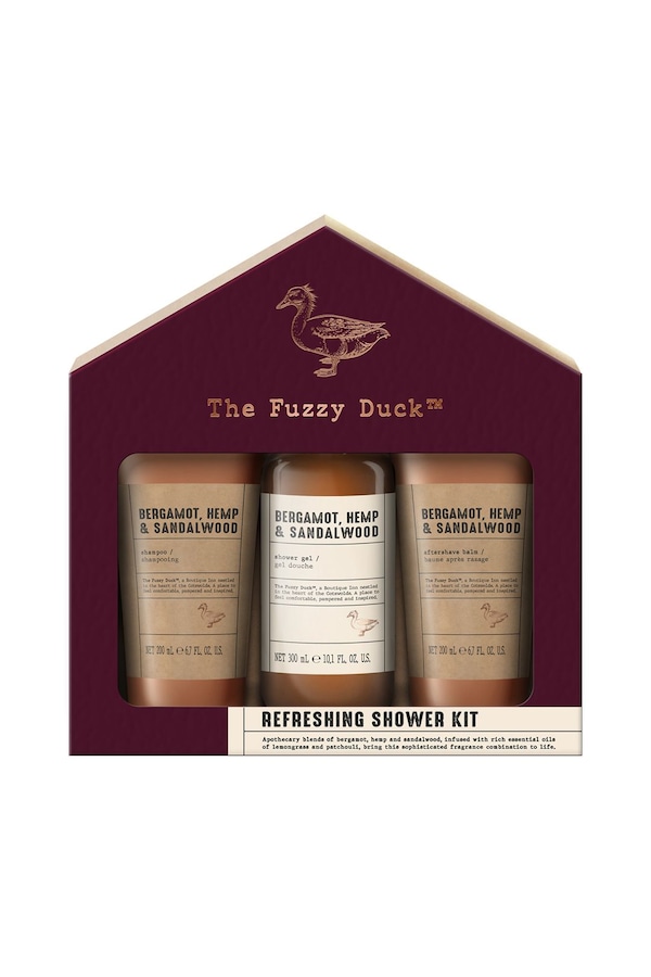 Baylis & Harding The Fuzzy Duck Bergamot, Hemp & Sandalwood Men's Refreshing Shower Kit Gift Set Multi