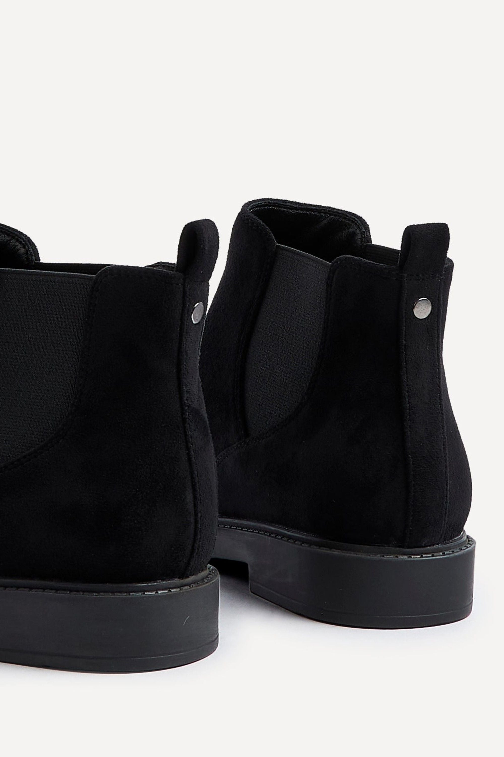 Linzi Fauna Wide Fit Black Faux Suede Classic Chelsea Boot image 5