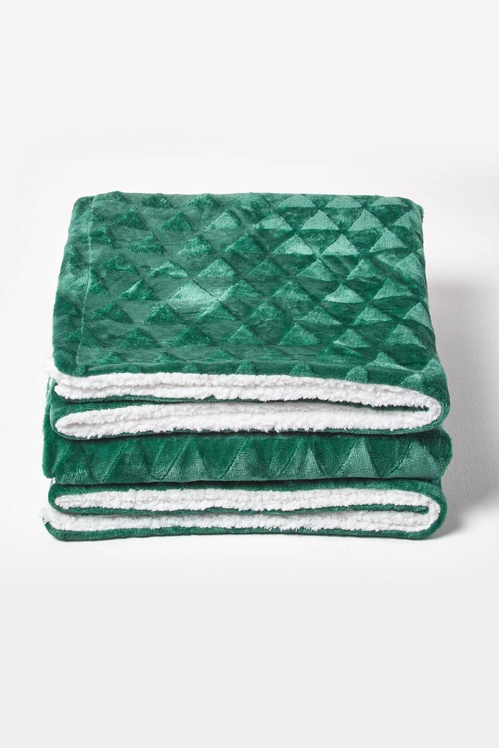 Homescapes Geometric Triangle Velvet Throw image 2