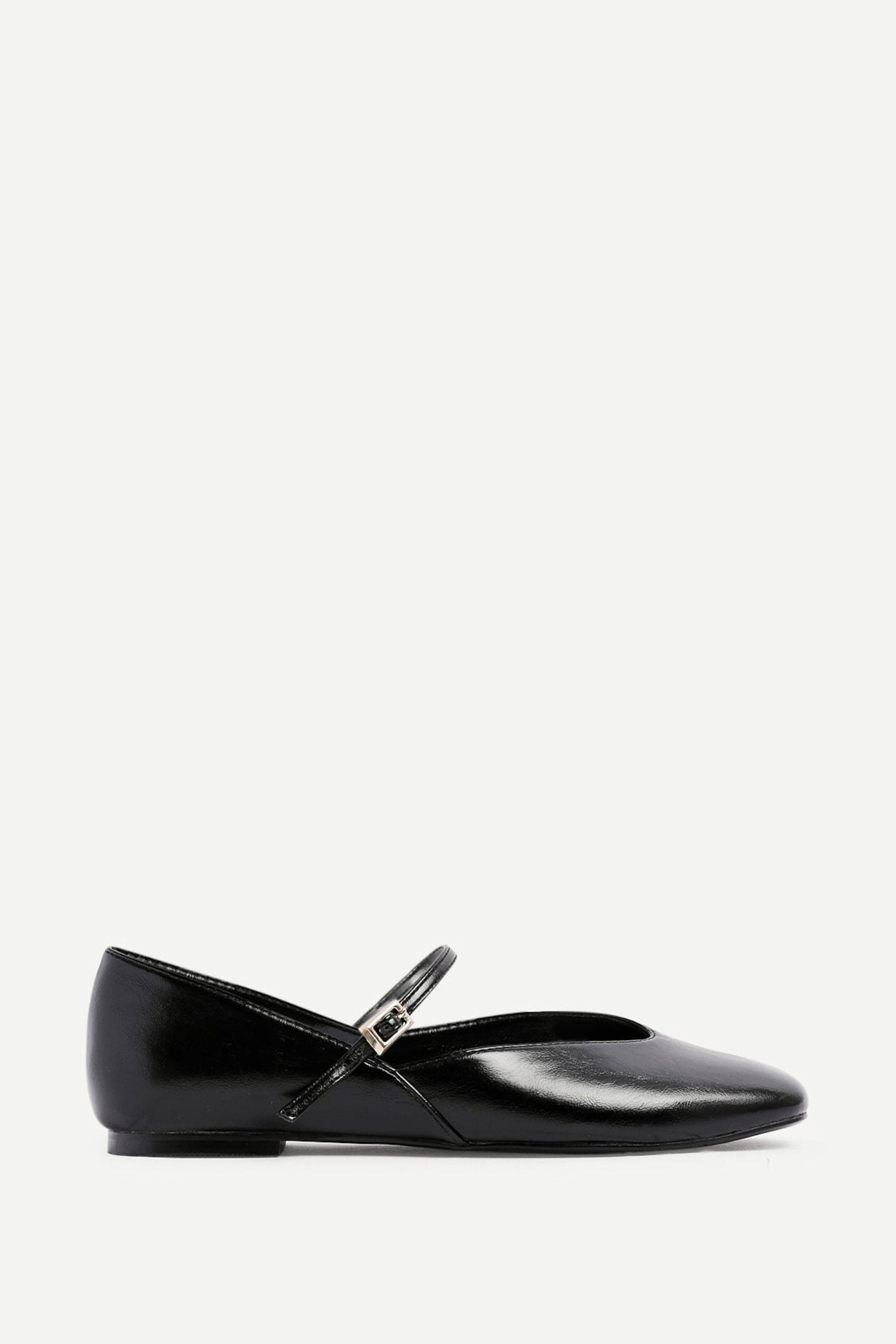 Linzi Hush Black Faux Leather Mary Jane Style Flats image 1
