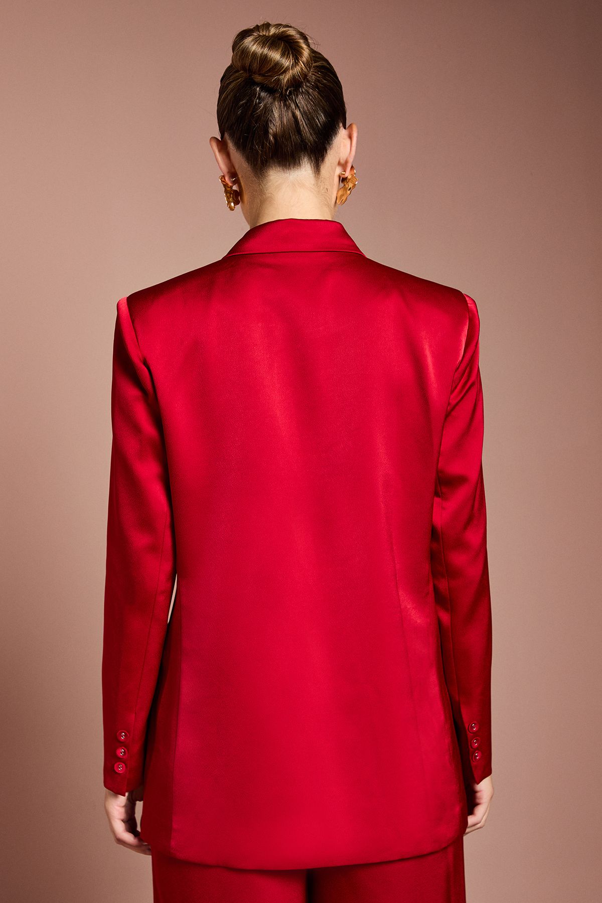 Coast Satin Double Breasted Blazer Burgundy image 3