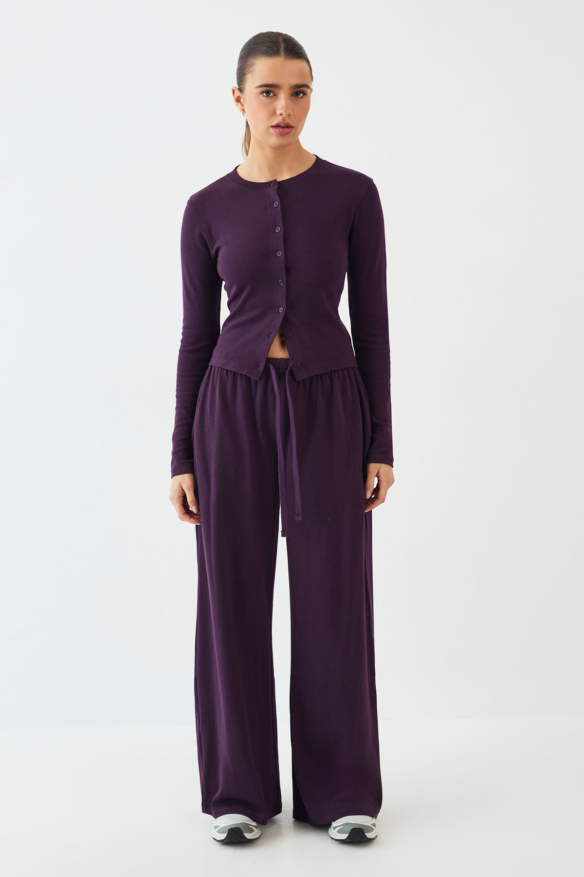DSGN Studio DSGN Studio Wide Leg Trouser Aubergine image 5