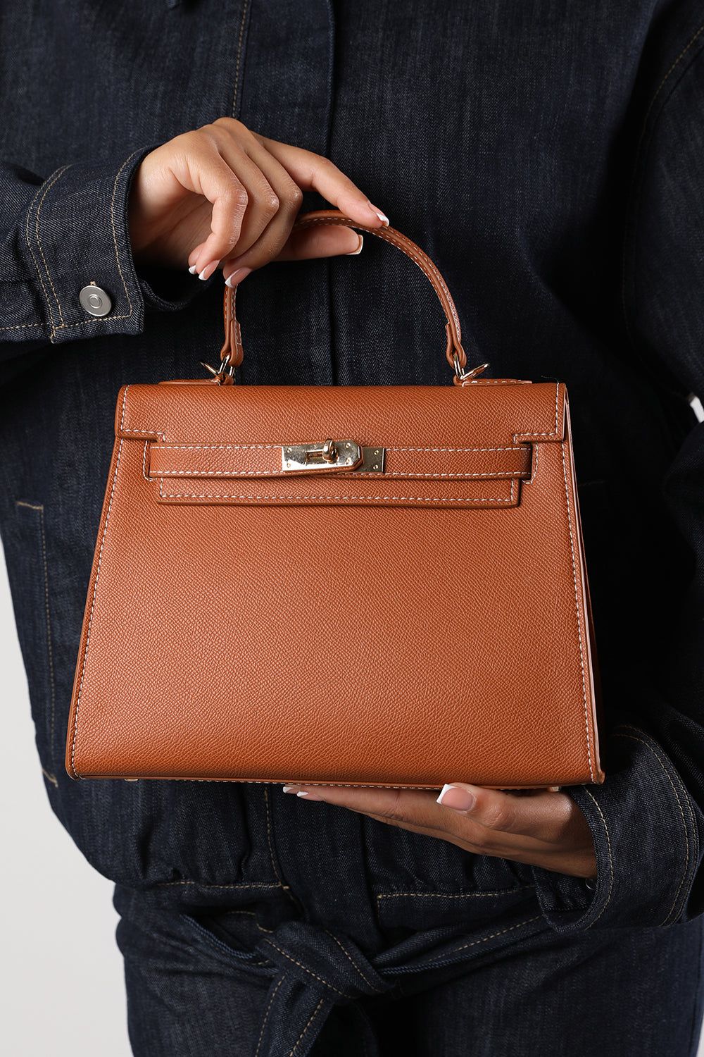 Where's That From 'Lluvia' Top Handle Satchel Mini Tote Bag with Turn-Lock Closure image 1