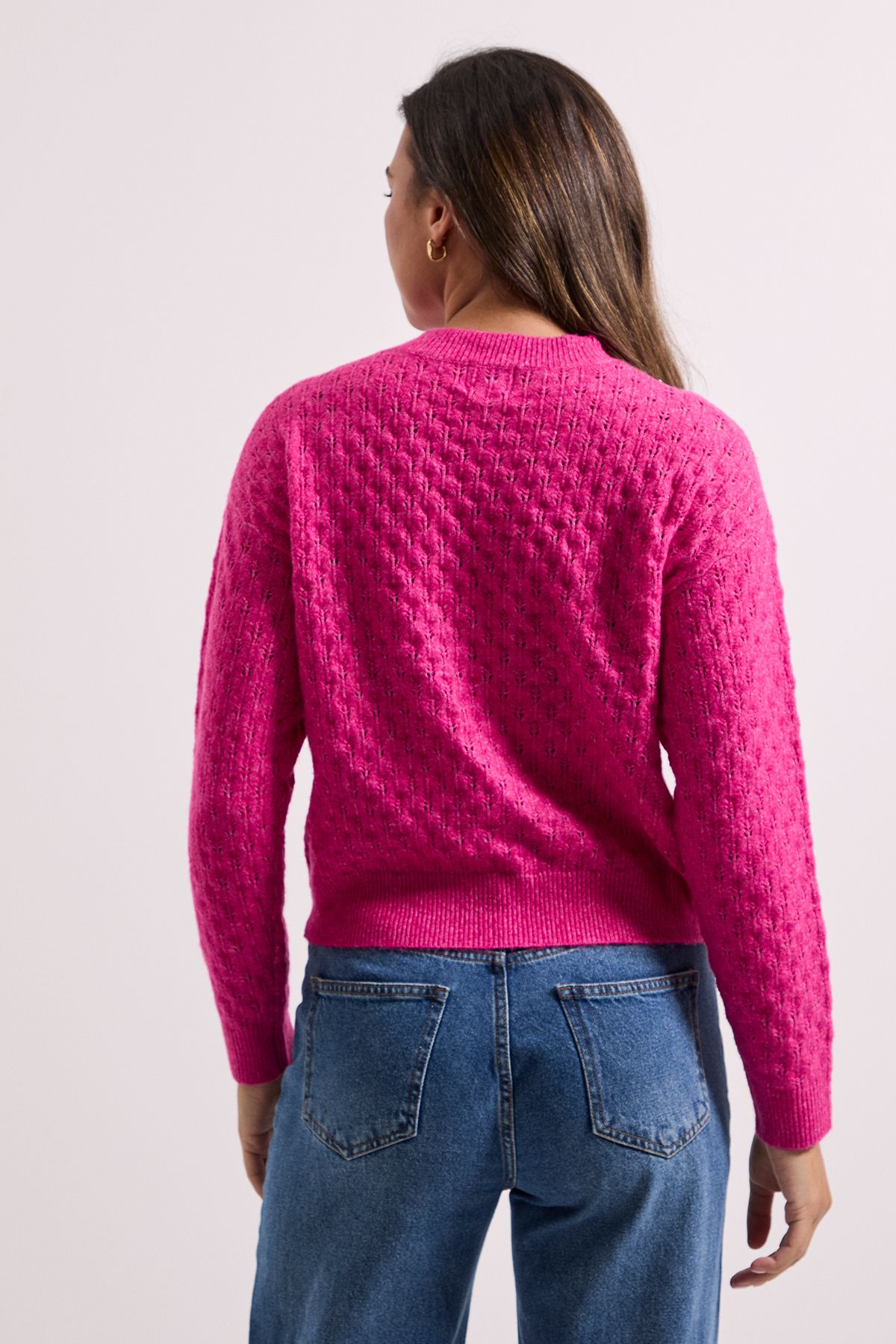 Dorothy Perkins Fuschia Pointelle Jumper Fuchsia image 3