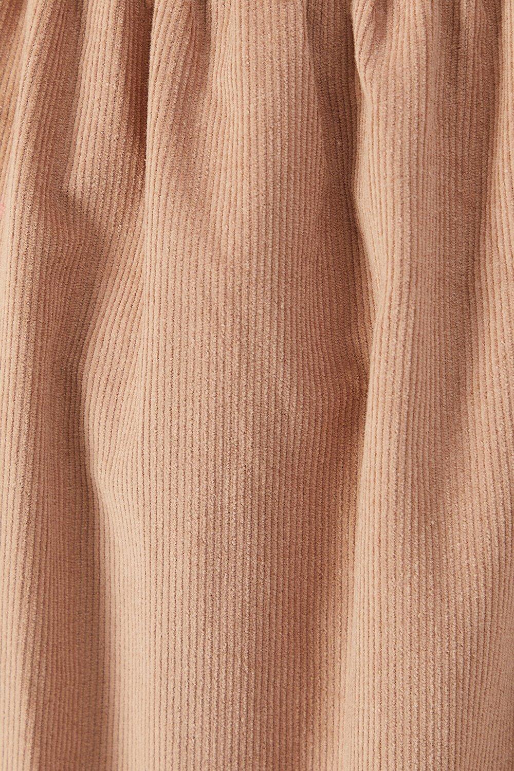 Warehouse Baby Cord Wrap Midi Smock Dress Taupe image 4