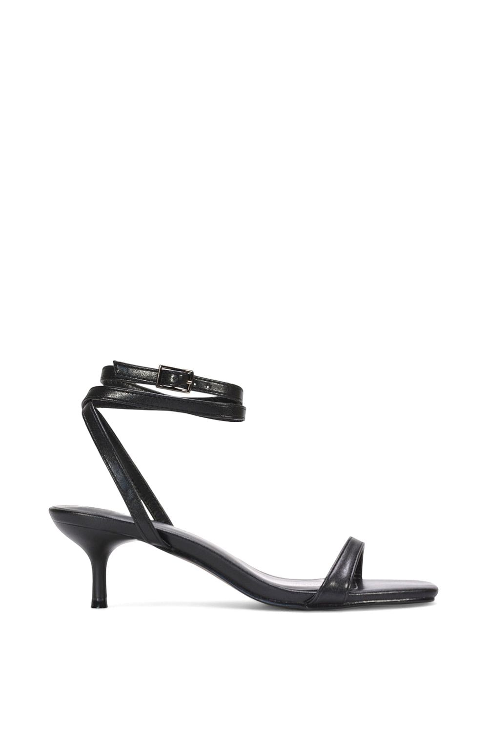 XY London 'Nikita' Low Kitten Heel Sandals With Ankle Strap