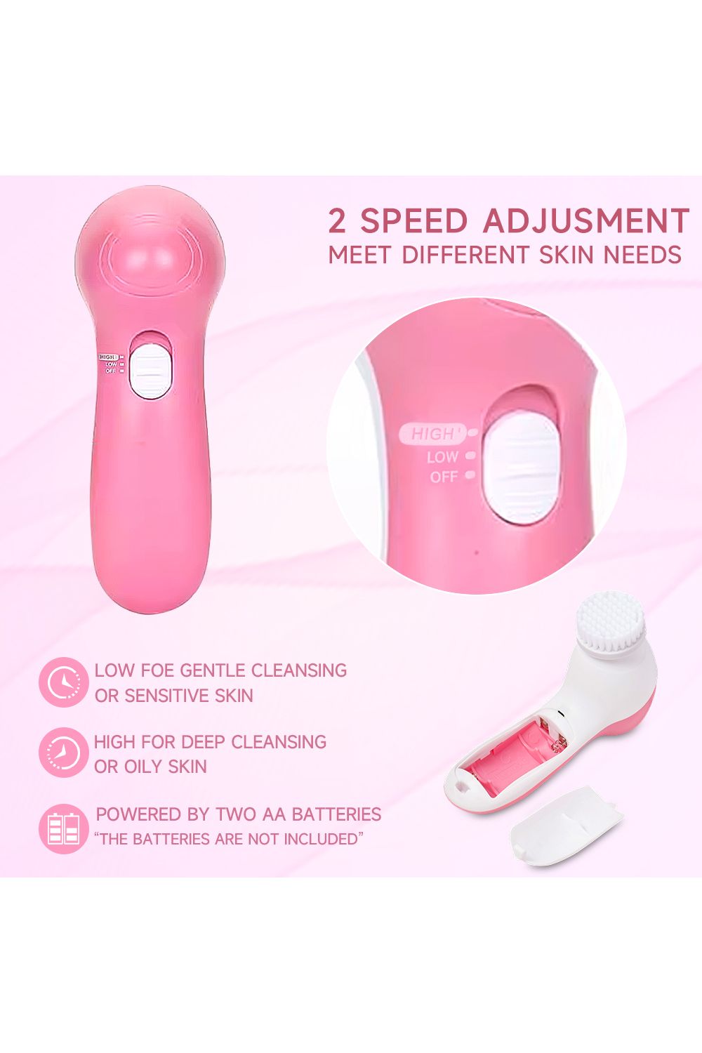 SHEONLY 5 in 1 Electric Facial Cleansing Brush Set image 5