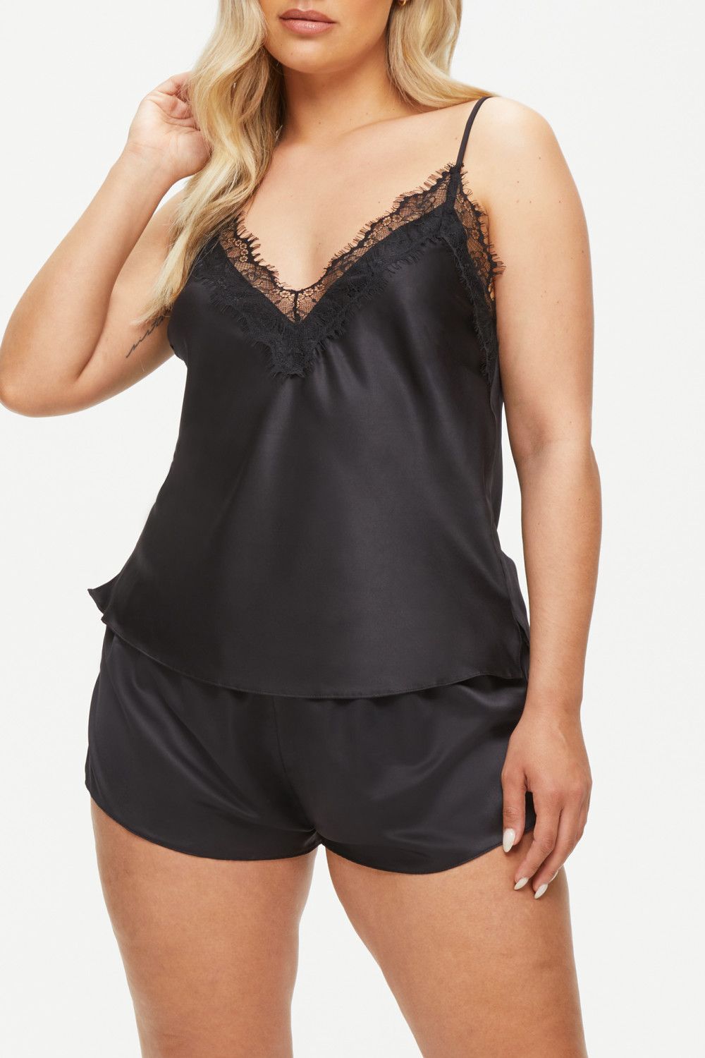 Ann Summers Cerise Satin Cami Set Black image 1