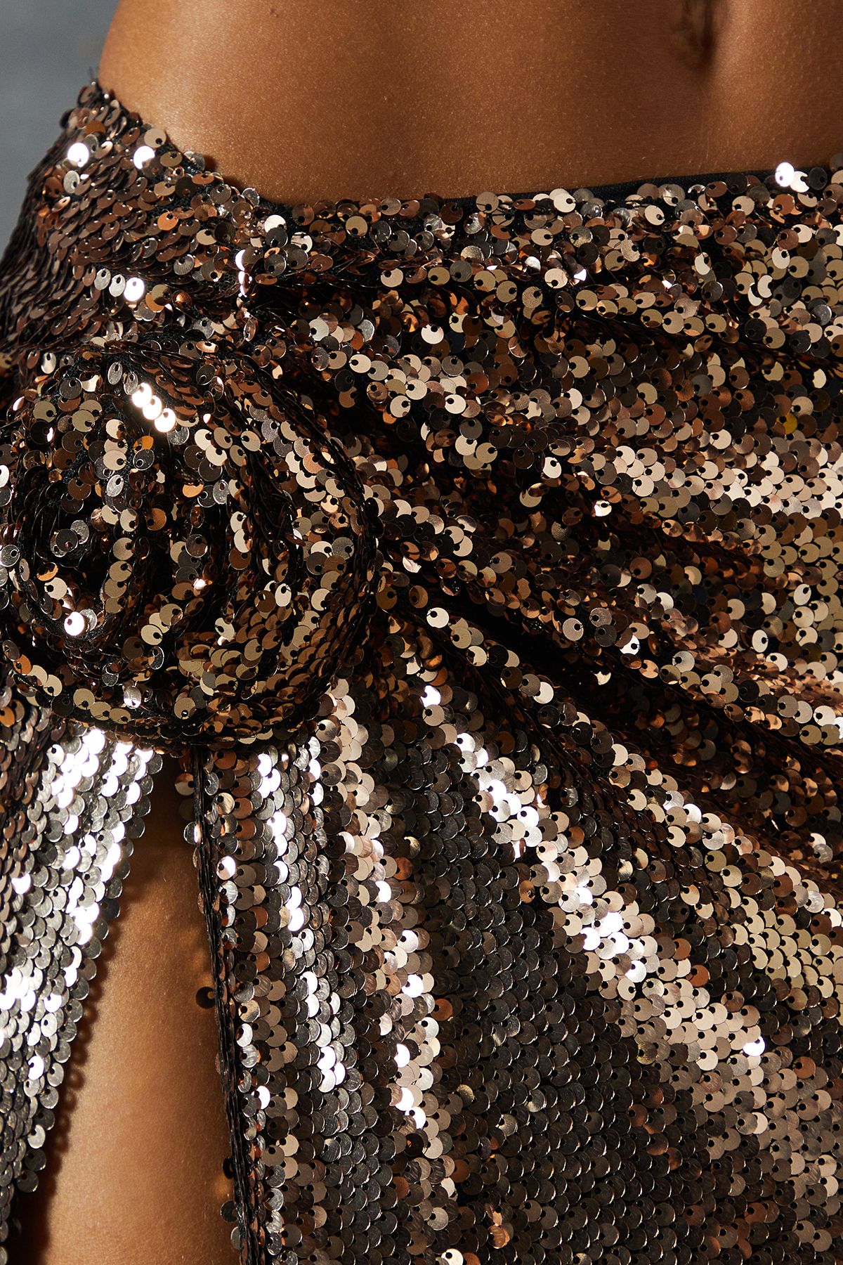 MissPap Sequin Top & Split Leg Maxi Skirt Co Ord Gold image 5