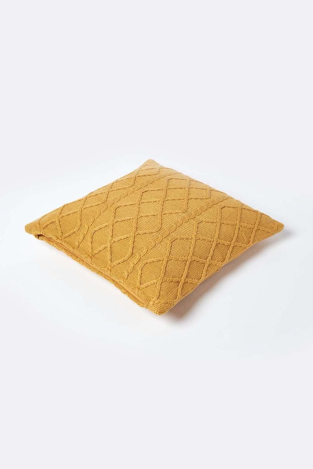 Homescapes Diamond Cable Knit Cushion Cover image 3