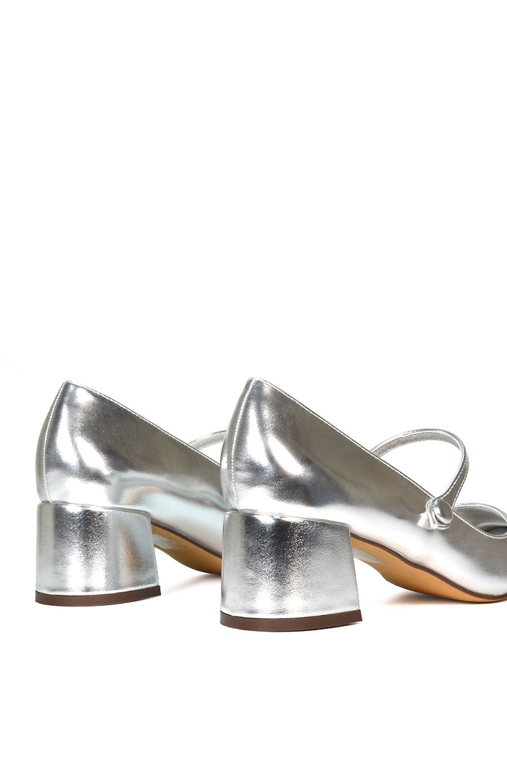 XY London 'Leneka' Low Block Heel Slip On Court Shoes With Front Strap image 4