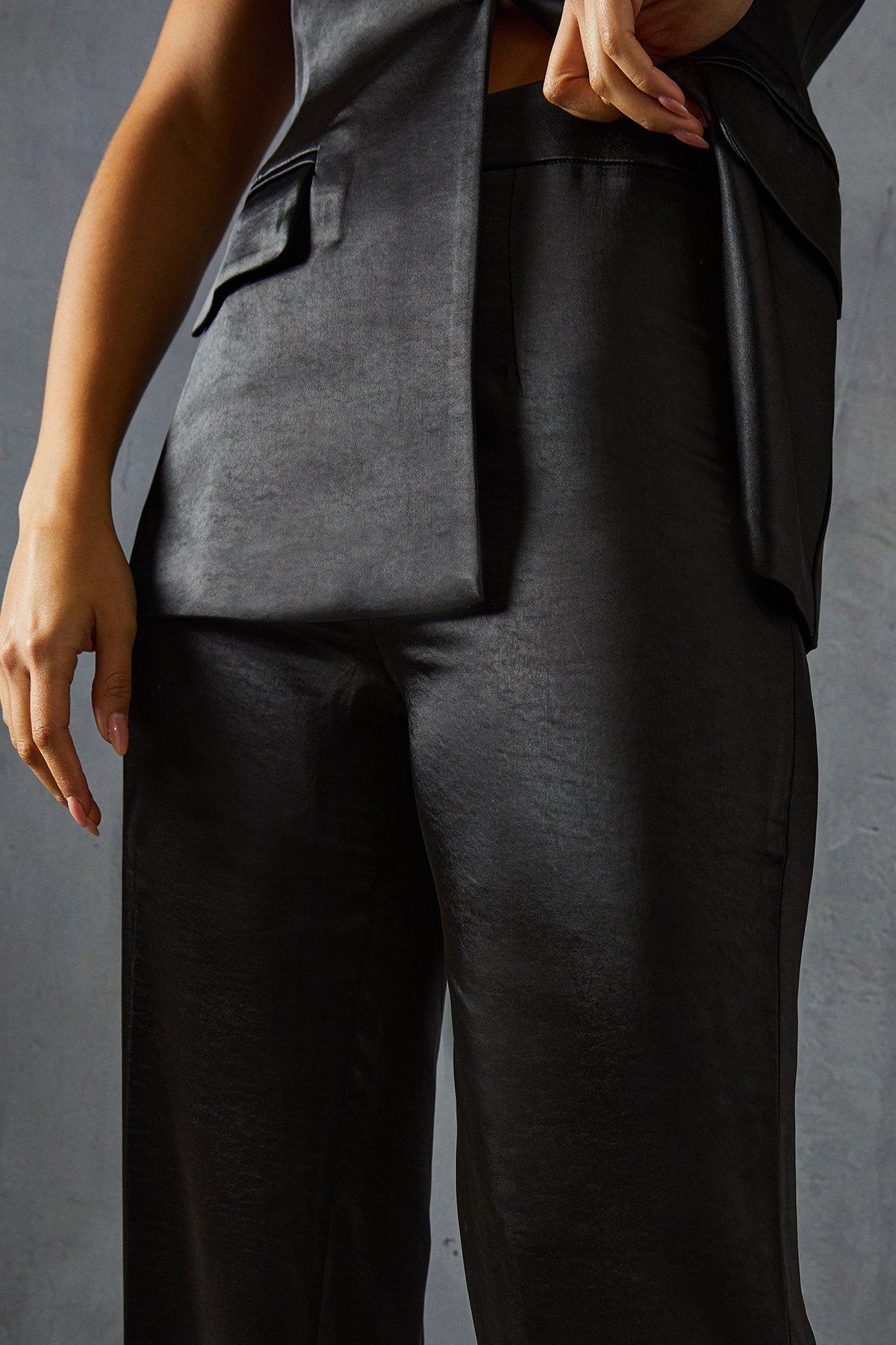 MissPap Premium Satin Bonded Trousers Black image 2