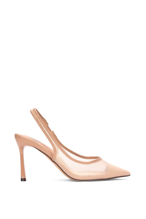 XY London 'Caroline' Pointed Toe Mesh Slingback Court Shoe Heels