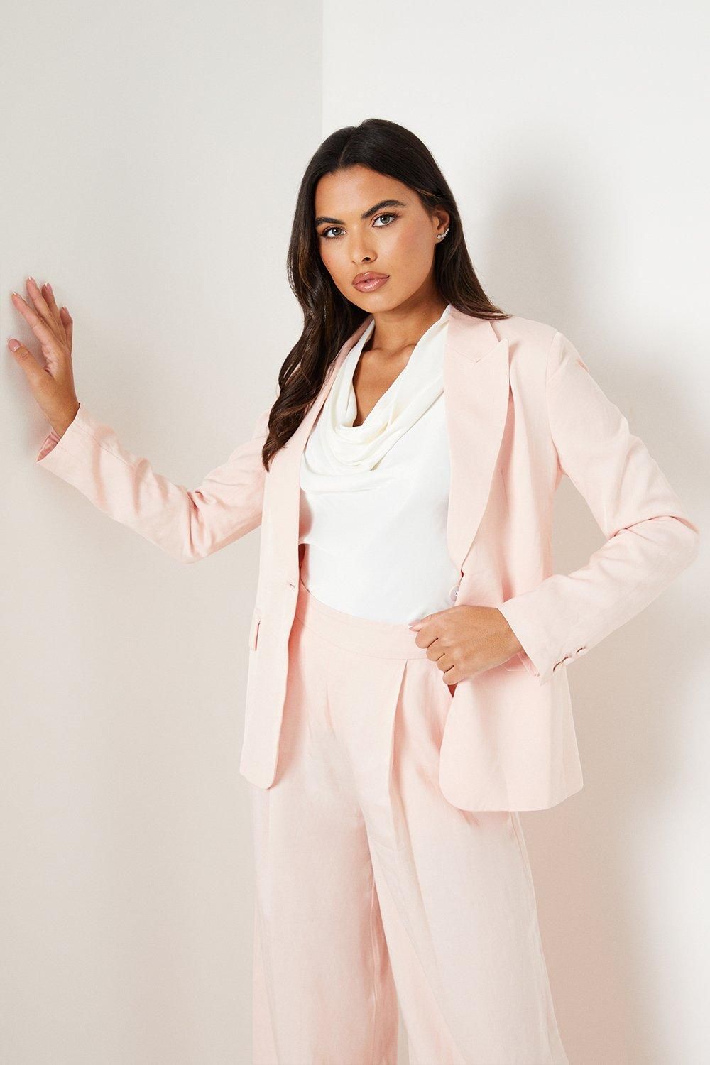 Coast Premium Linen Mix Single Breasted Blazer Blush image 4