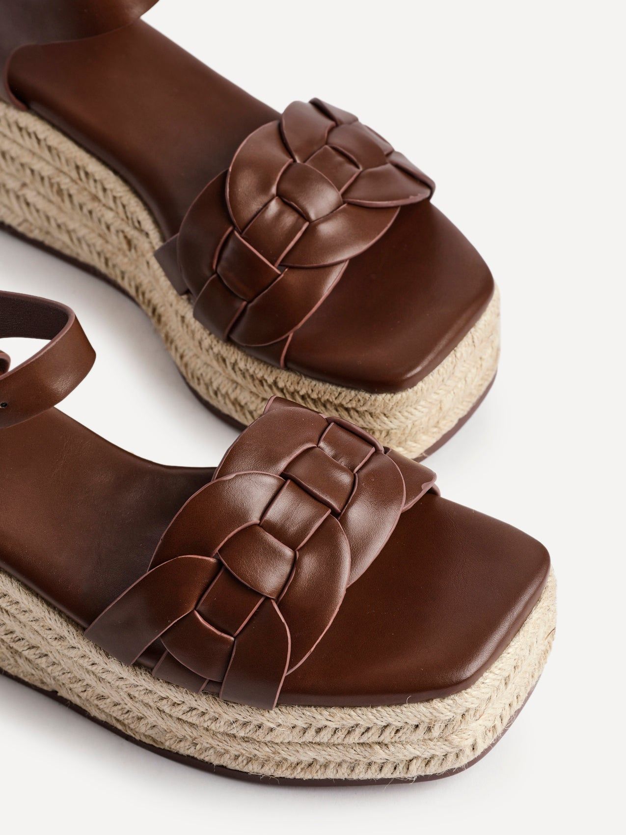 Linzi Grazia Brown Plaited Flatform Sandals image 5