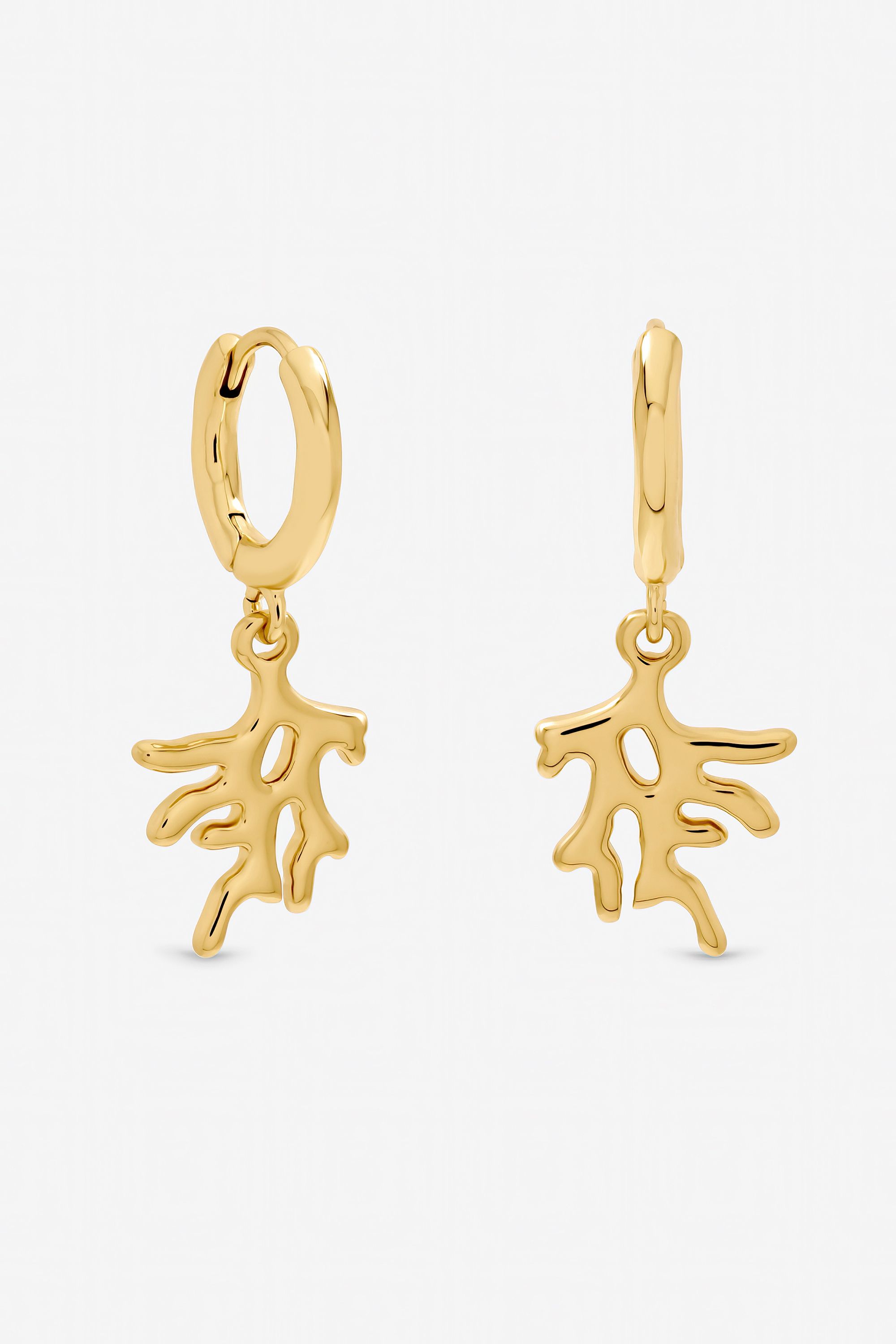 Inicio Gold Plated Pearl Shell and Coral Earrings - Gift Pouch