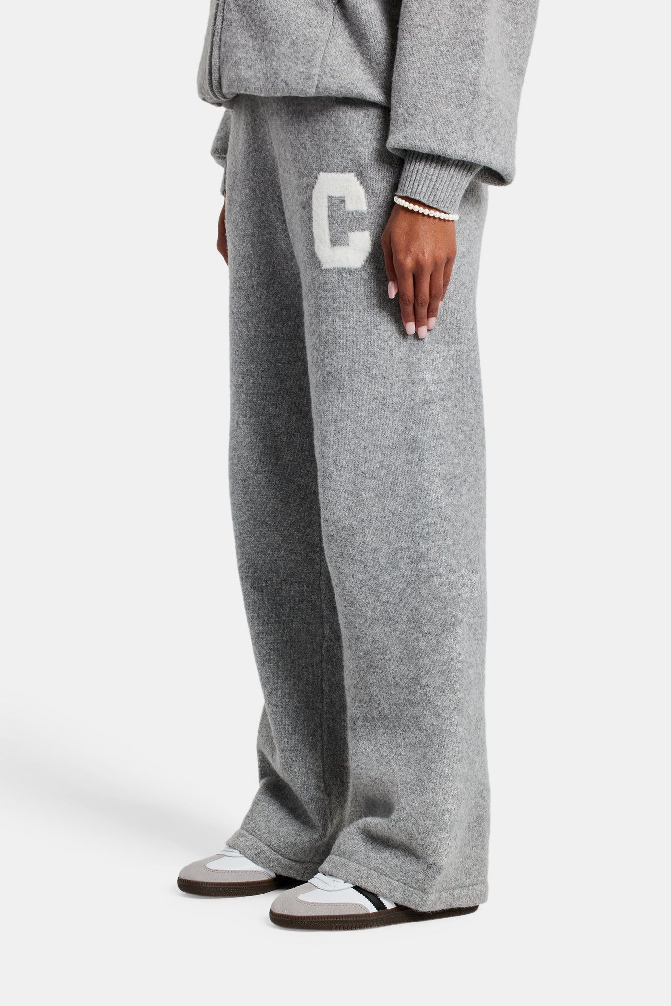 Cernucci Wide Leg Knitted Jogger - Grey image 1