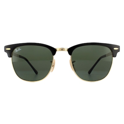 Ray-Ban Round Gold Top On Black Green Clubmaster Metal RB3716 Sunglasses
